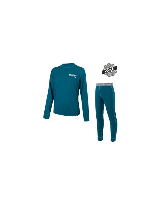 Set bluza si pantaloni de corp copii SENSOR DOUBLE FACE SET LOGO green